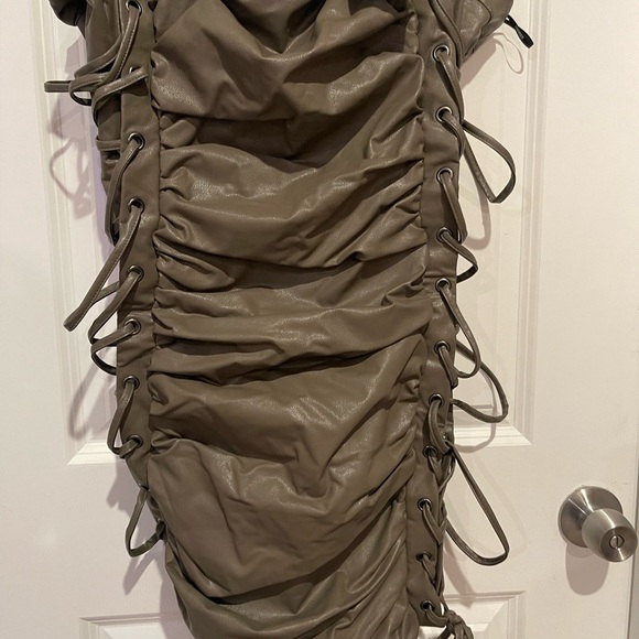 Forever 21 Olive Lace-Up Mini Dress - Picture 6 of 10